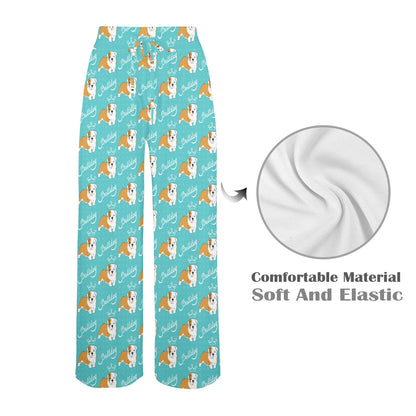 Bulldogs Pattern Print Design 05 Women's Wide Leg Lounge Pants