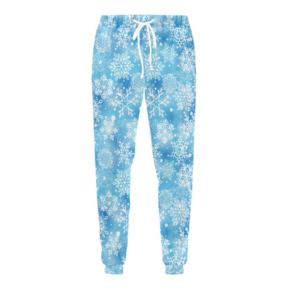 Snowflake Blue Print Design LKS301 Men's Sweatpants