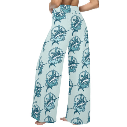 Swordfish Pattern Print Design 03 Women's Wide Leg Lounge Pants