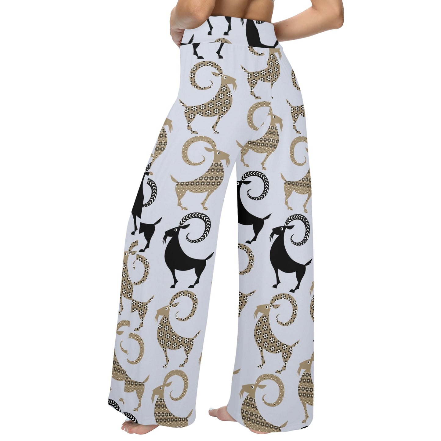 Goat Pattern Print Design 03 Women's Wide Leg Lounge Pants