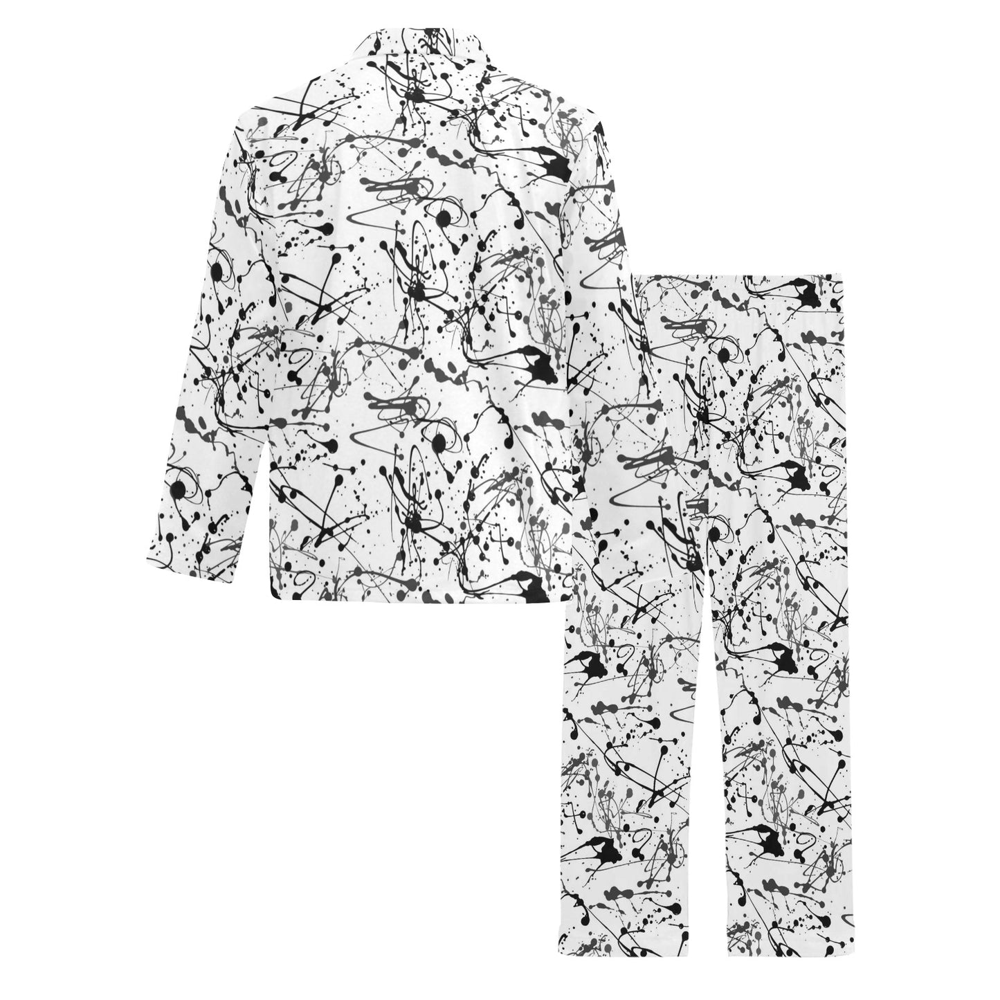 Splatter Print Design LKS305 Men's Long Pajama Set