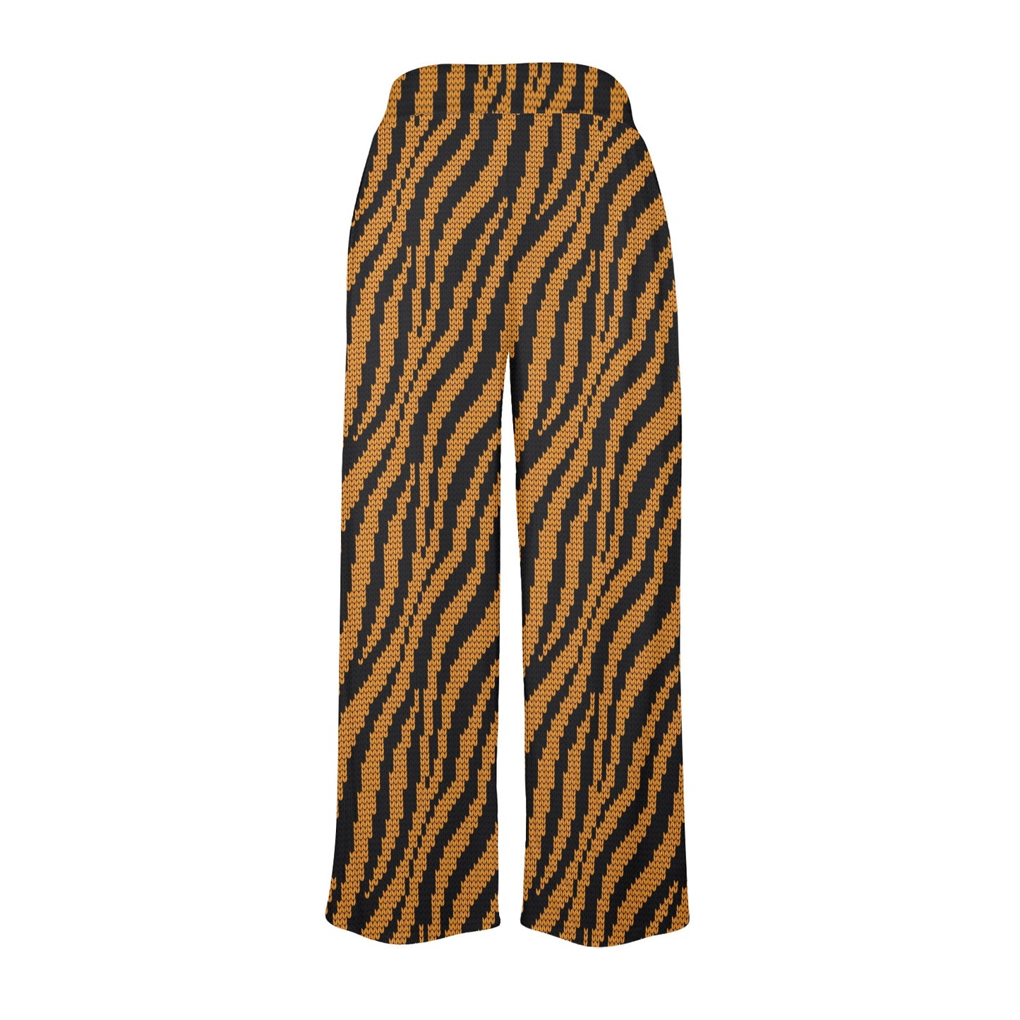 Tiger Knit Skin Zip Up Hoodie Women's Wide Leg Lounge Pants