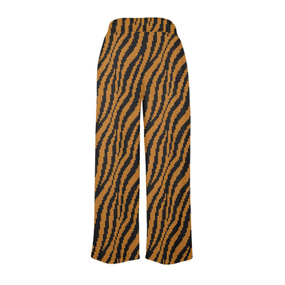 Tiger Knit Skin Zip Up Hoodie Women's Wide Leg Lounge Pants