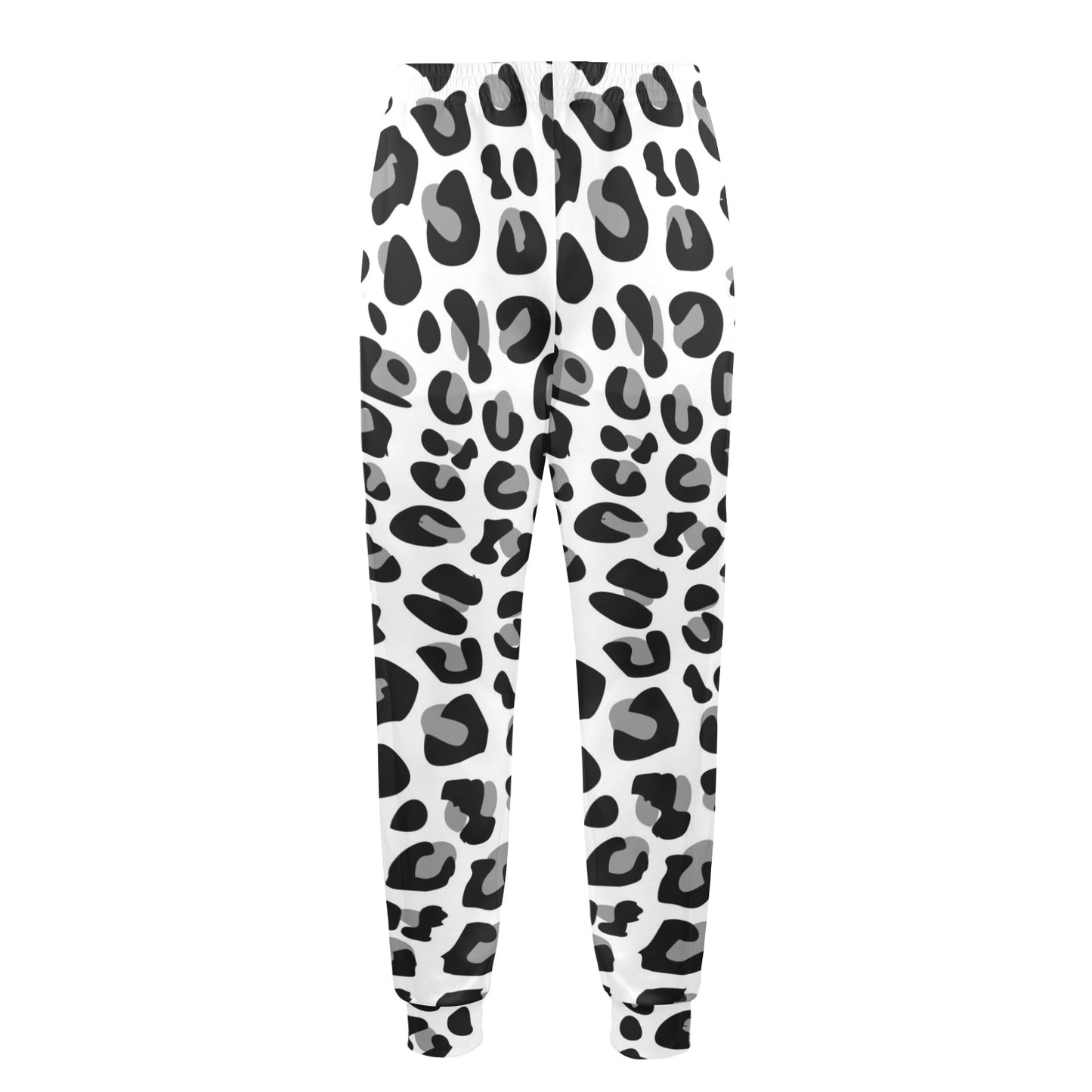 Snow Leopard Skin Print Men's Casual Track Pants
