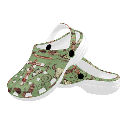 Native Indian Themed Design Print Unisex Clogs Shoes