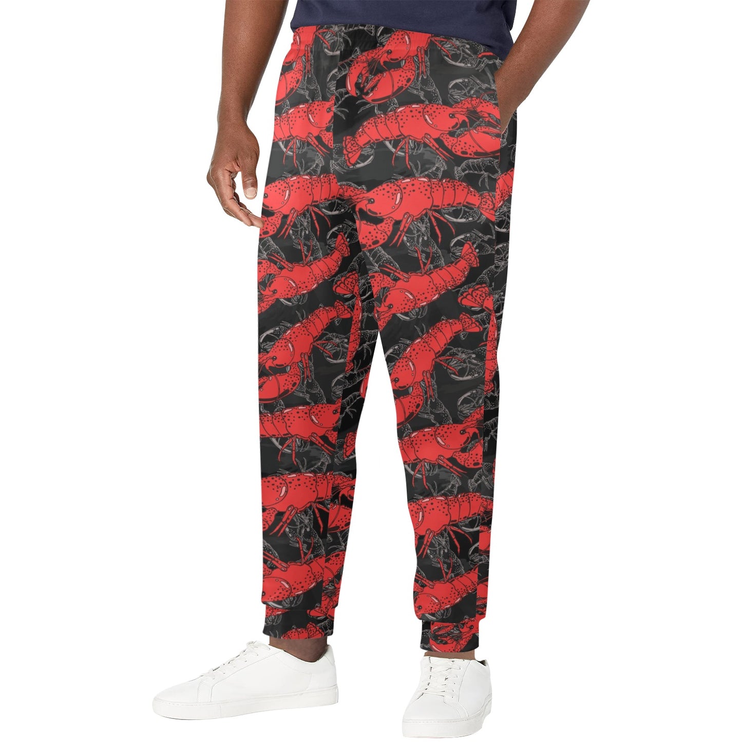 Lobster Pattern Print Design 04 Men's Casual Track Pants