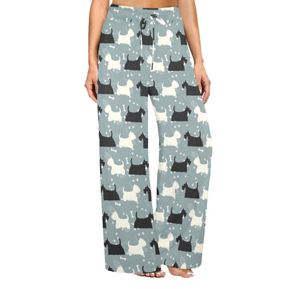 Scottish Terriers Print Design LKS301 Women's Wide Leg Lounge Pants