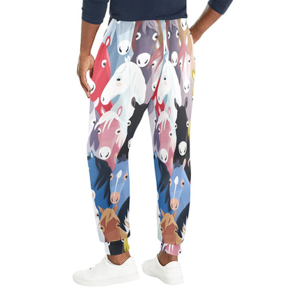 Colorful Horse Pattern Men's Casual Track Pants