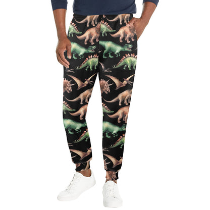 Dinosaur Print Pattern Men's Casual Track Pants