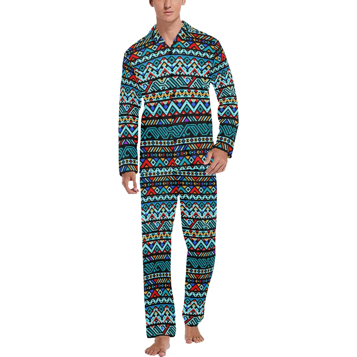 Southwestern Style Men's Long Pajama Set