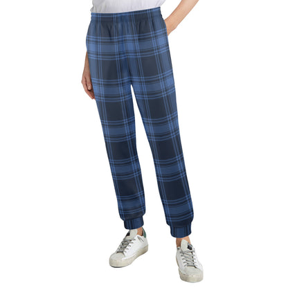 Tartan Blue Print Design LKS304 Women's Casual Track Pants