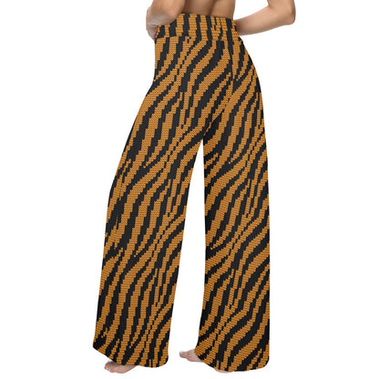 Tiger Knit Skin Zip Up Hoodie Women's Wide Leg Lounge Pants