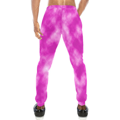 Tie Dye Pink Design Print Men's Sweatpants