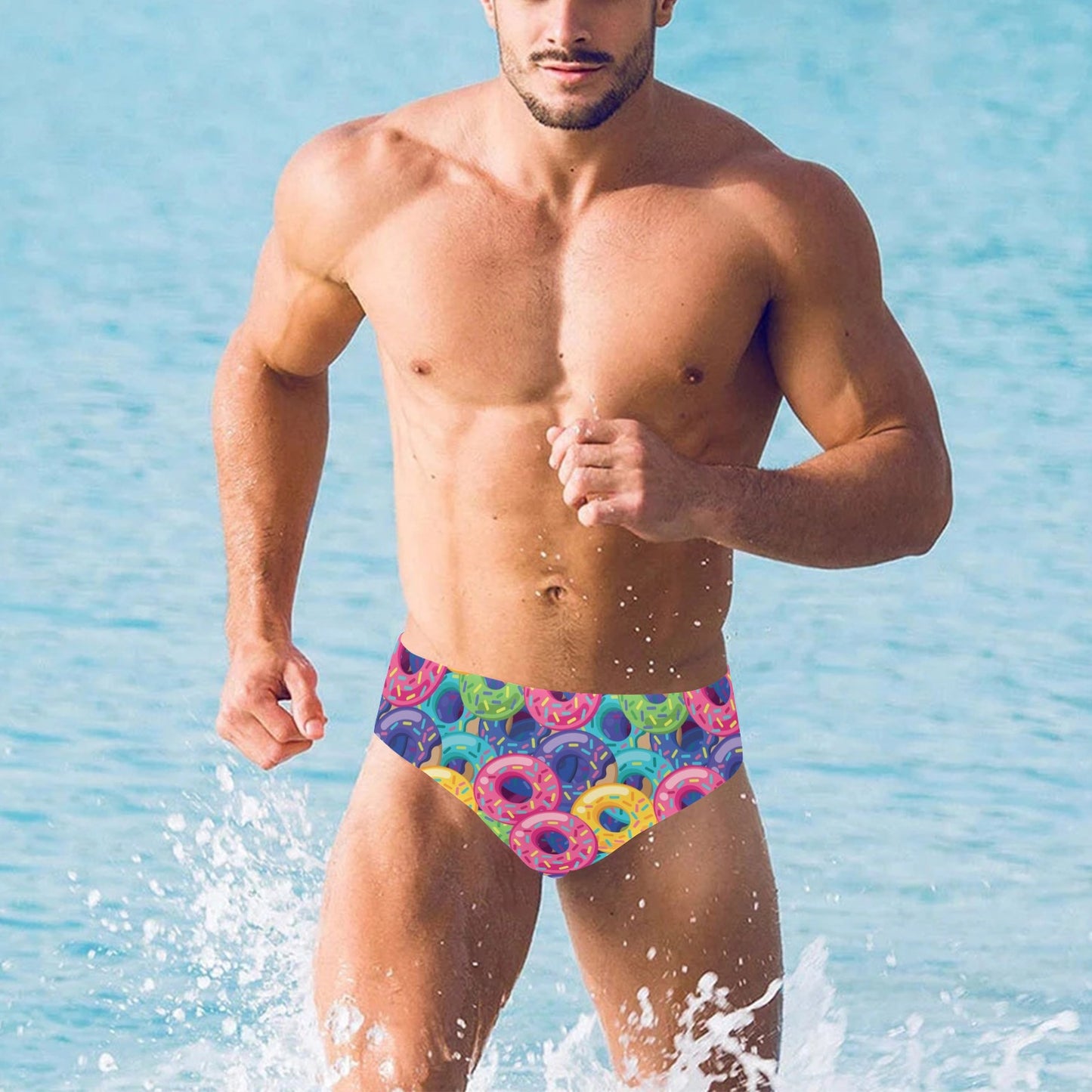 Donut Pattern Print Design DN010 Men's Swimming Briefs
