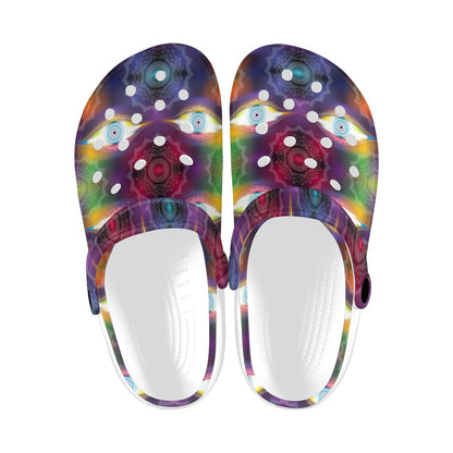 Chakra Eye Print Pattern Unisex Clogs Shoes
