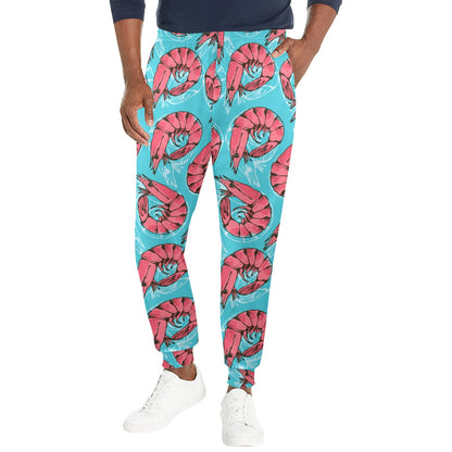 Prawn Pattern Print Design 01 Men's Casual Track Pants