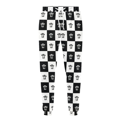 Checkered Flag Crown Pattern Men's Sweatpants