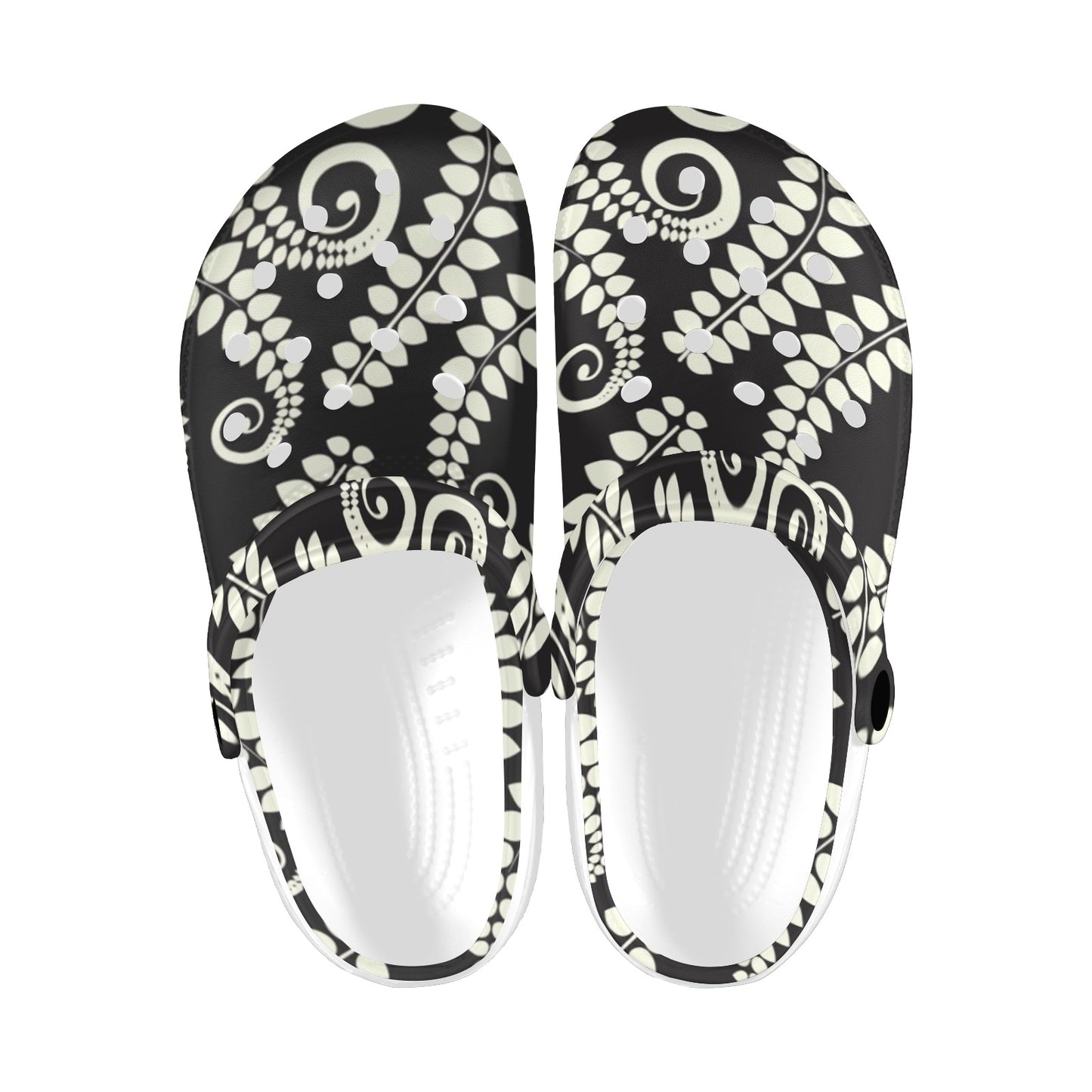Fern Leave Print Pattern Unisex Clogs Shoes