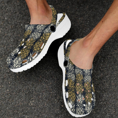 Pineapple Print Design Pattern Unisex Clogs Shoes
