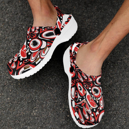 Totem Pole Texture Design Unisex Clogs Shoes