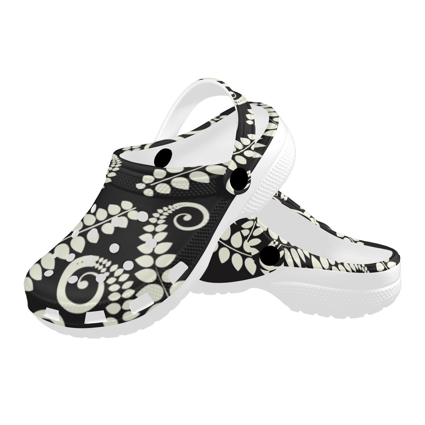 Fern Leave Print Pattern Unisex Clogs Shoes