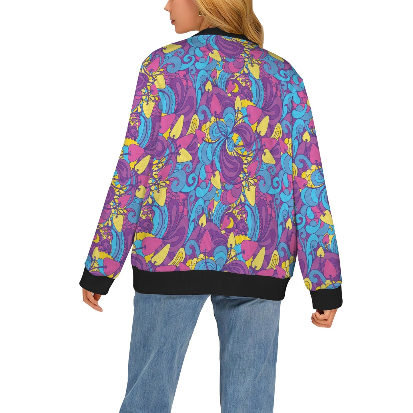 Psychedelic Mushroom Pattern Print Design A03 Women's Cardigan