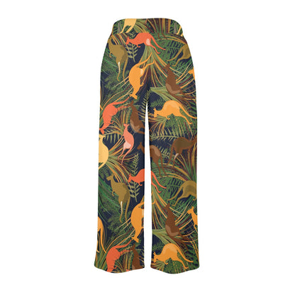 Kangaroos Pattern Print Design 07 Women's Wide Leg Lounge Pants