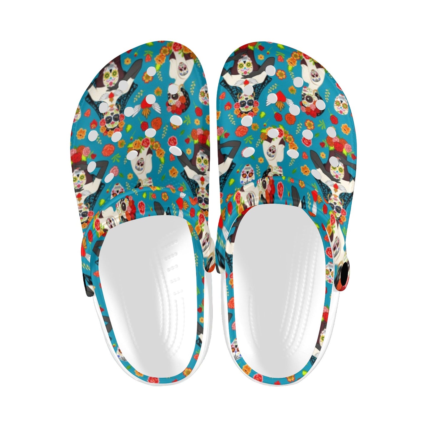 Day of the Dead Old School Girl Design Unisex Clogs Shoes
