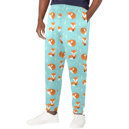 Fox Design Snow Print Pattern Men's Casual Track Pants