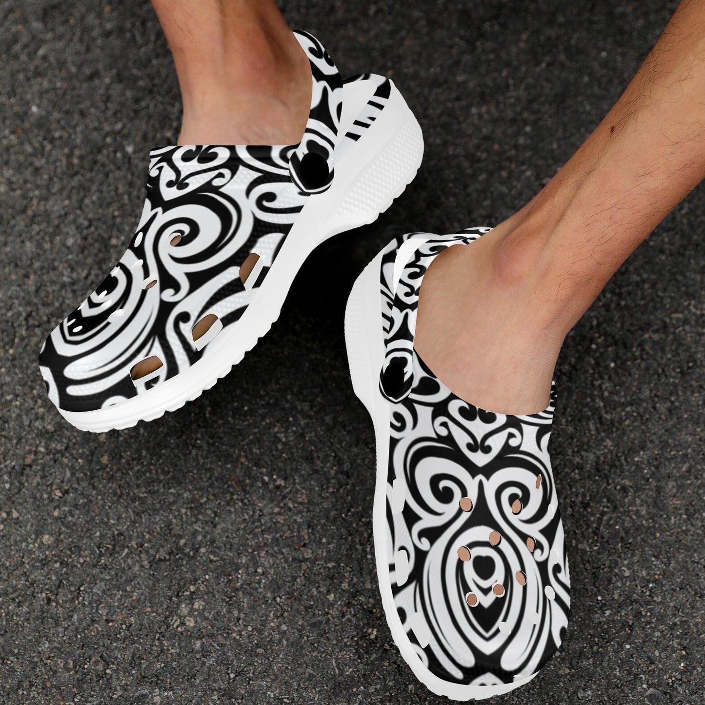 Polynesian Tattoo Pattern Unisex Clogs Shoes