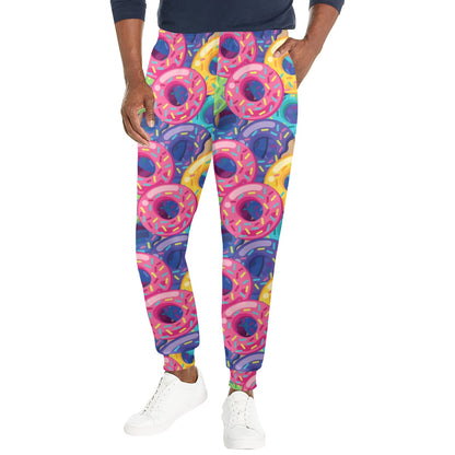 Donut Pattern Print Design DN010 Men's Casual Track Pants
