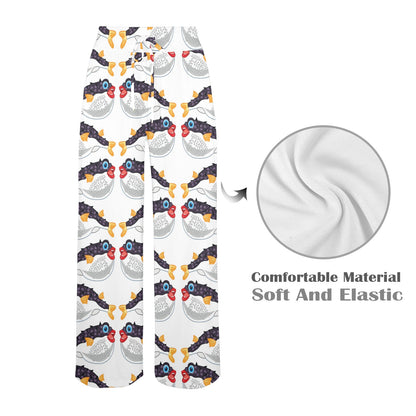 Fugu Pattern Print Design 03 Women's Wide Leg Lounge Pants