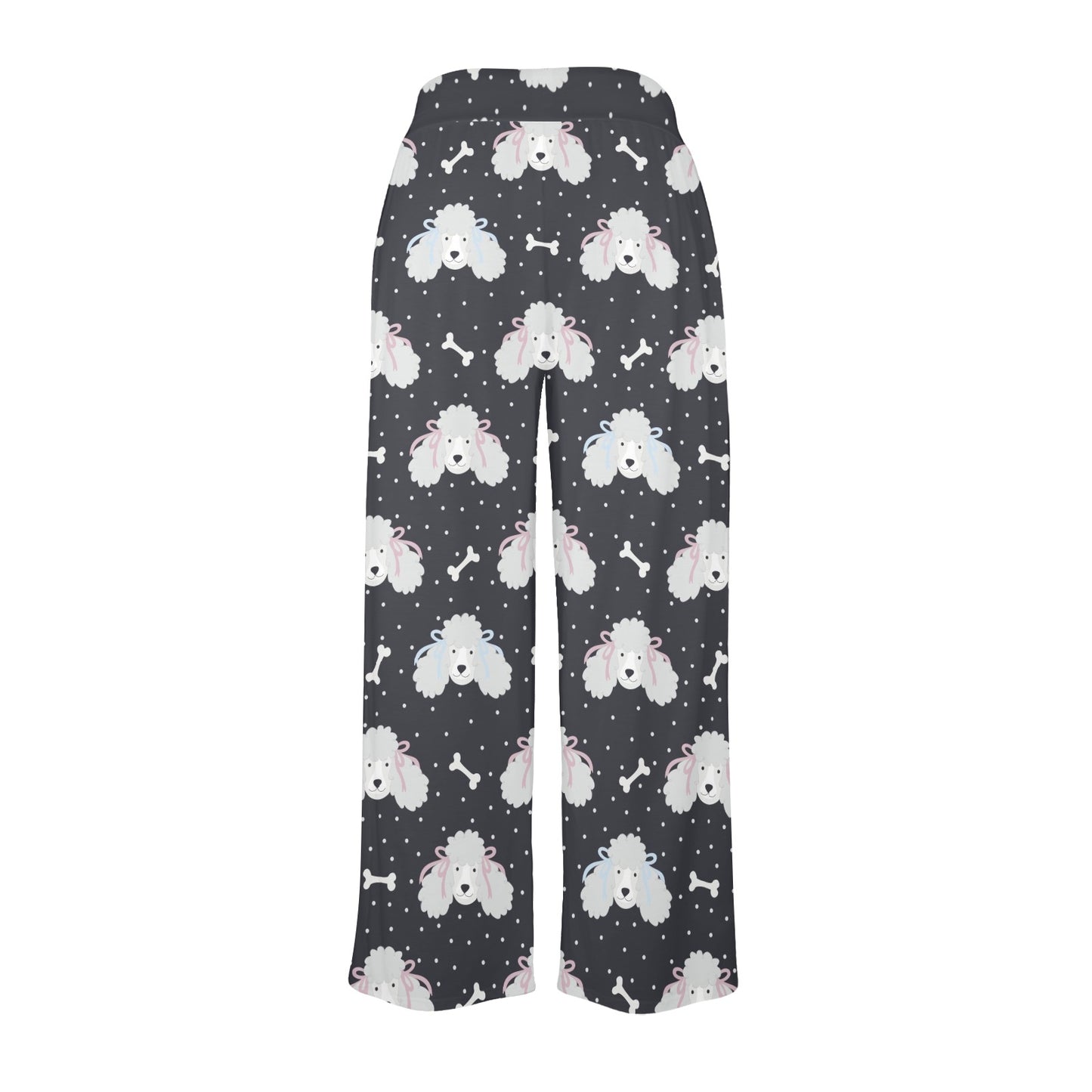 Poodle Pattern Print Design A03 Women's Wide Leg Lounge Pants
