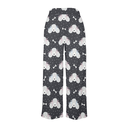 Poodle Pattern Print Design A03 Women's Wide Leg Lounge Pants