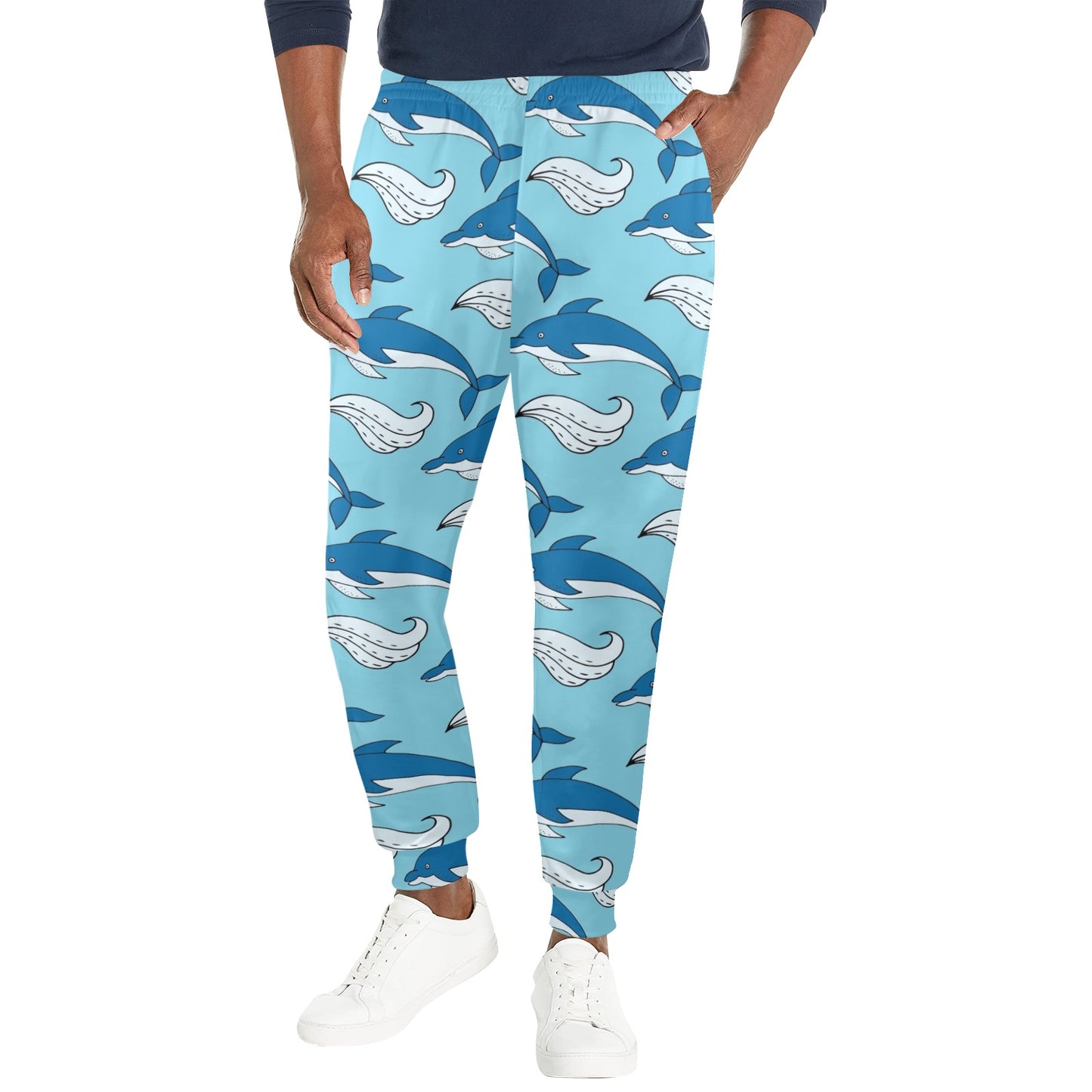 dolphin Design Print Pattern JJ0132 Men's Casual Track Pants