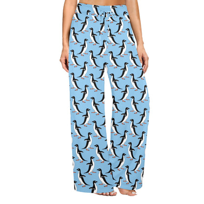 Penguin Dance Pattern Women's Wide Leg Lounge Pants