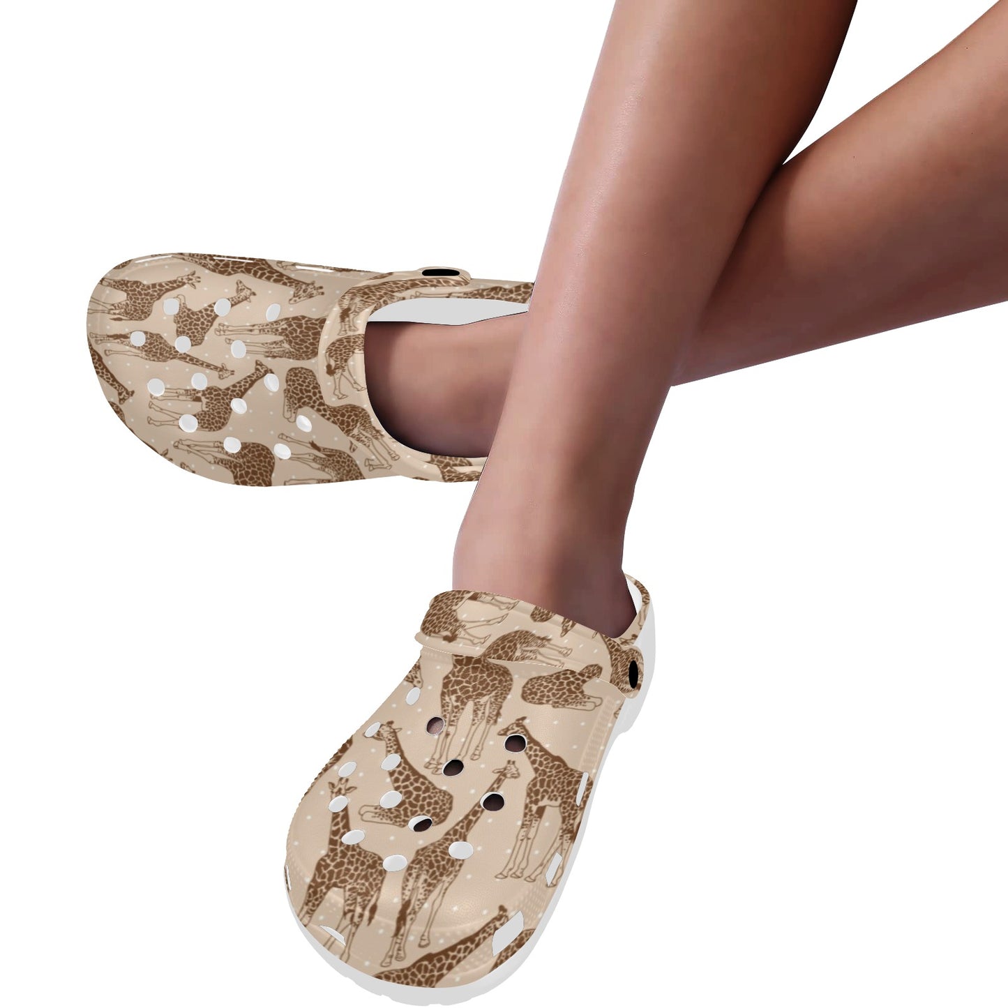 Giraffe Pattern Design Print Unisex Clogs Shoes