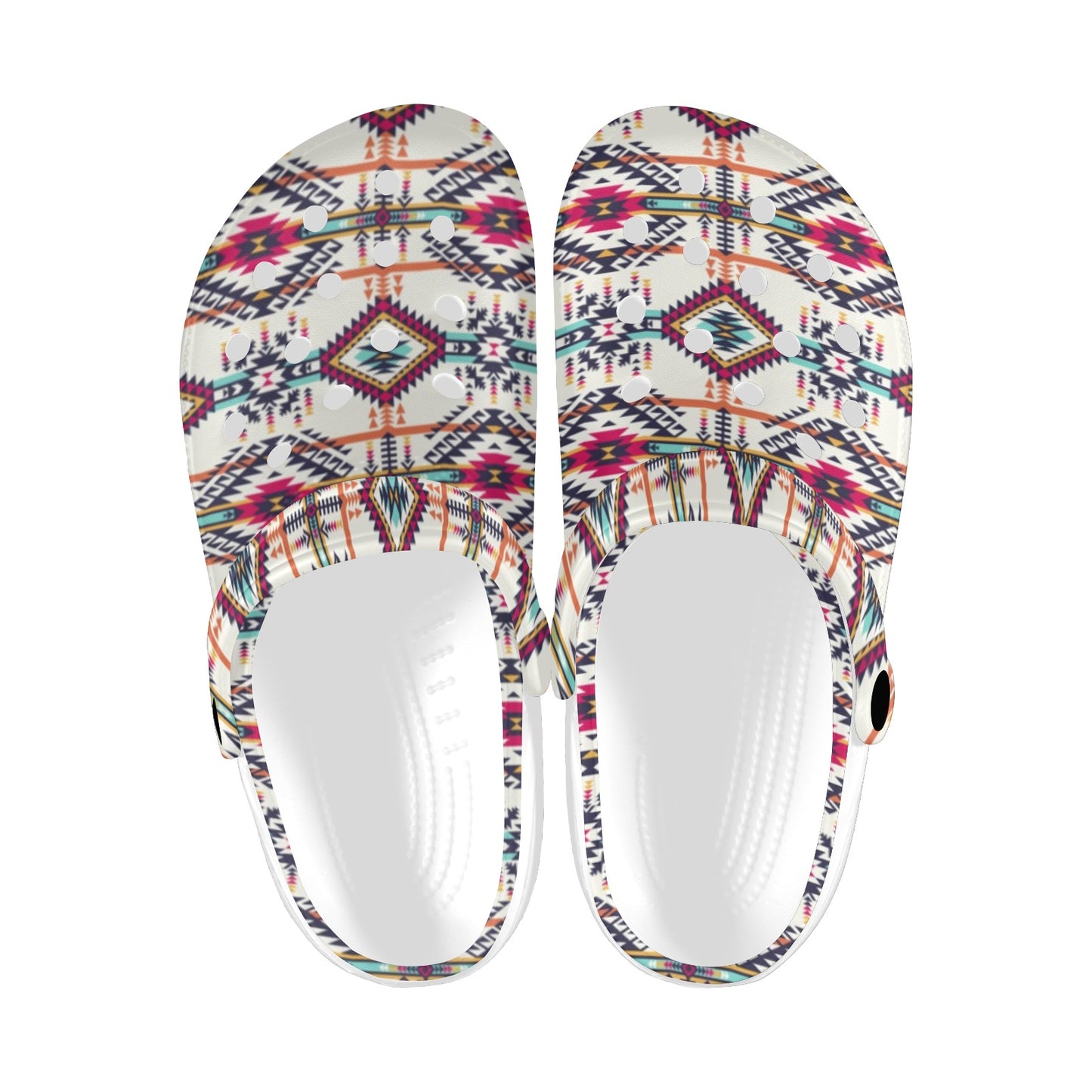 Indian Navajo Art Themed Design Print Unisex Clogs Shoes