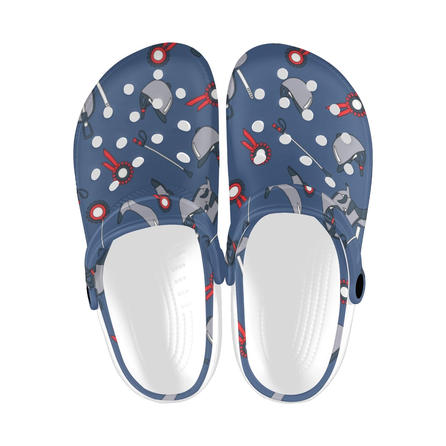 Equestrian Equipment Background Unisex Clogs Shoes