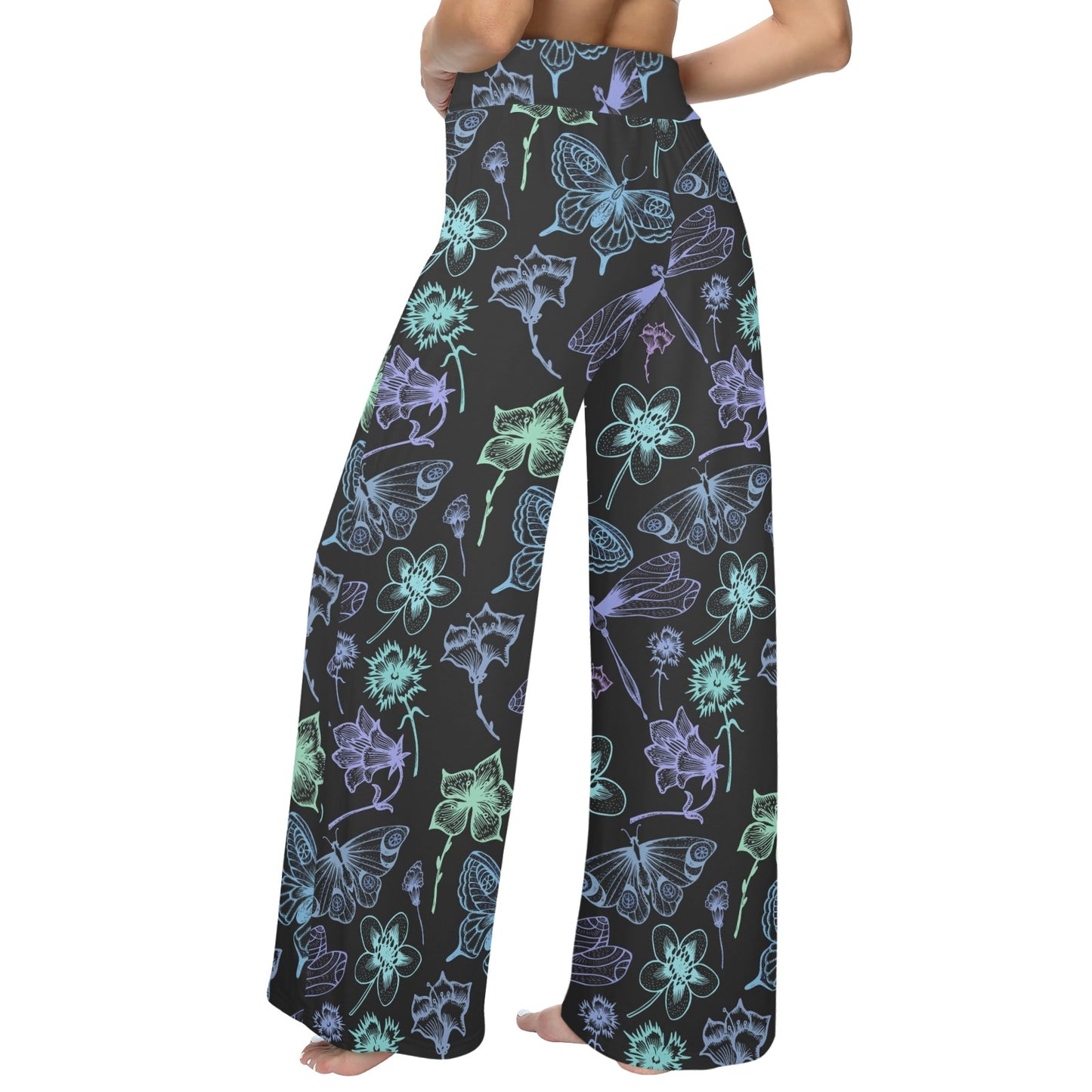 Butterfly Dragonfly Women's Wide Leg Lounge Pants