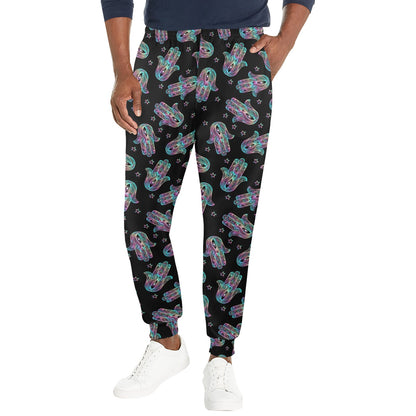 hamsa Design Print Pattern JJ0322 Men's Casual Track Pants