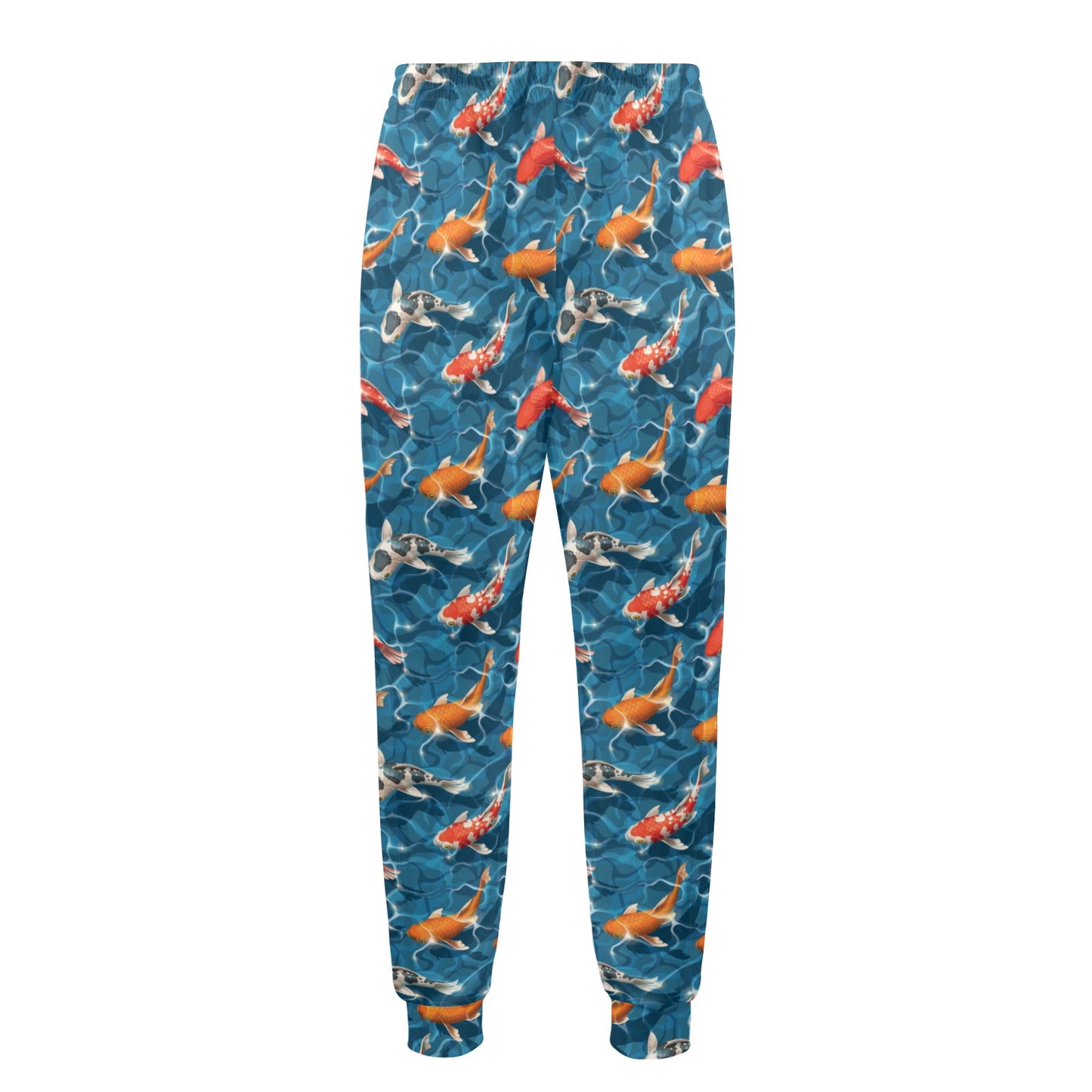 Koi Carp Water Design Themed Print Men's Casual Track Pants