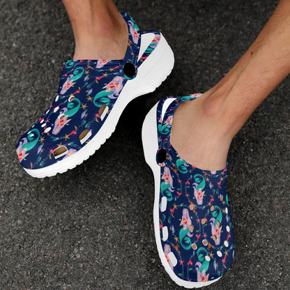 Mermaid Girl Cute Design Print Unisex Clogs Shoes