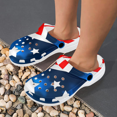 American flag Style Unisex Clogs Shoes