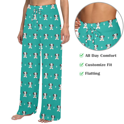 Dalmatians Design Print Pattern JJ053 Women's Wide Leg Lounge Pants