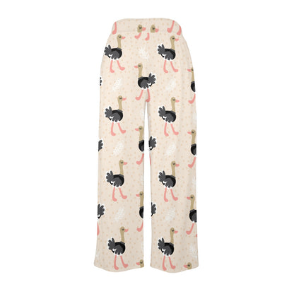 Ostrich Pattern Print Design 02 Women's Wide Leg Lounge Pants