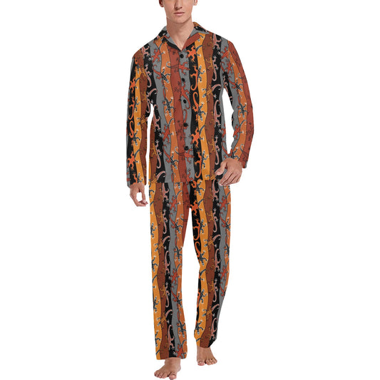 lizard Print Design LKS403 Men's Long Pajama Set