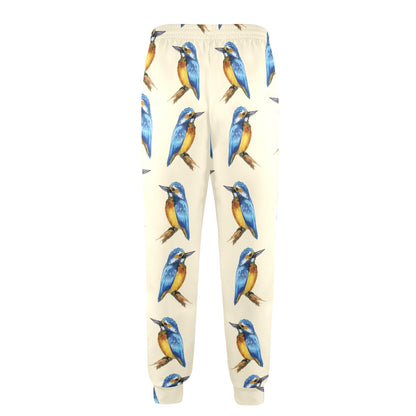 Kingfisher Pattern Print Design 01 Men's Casual Track Pants