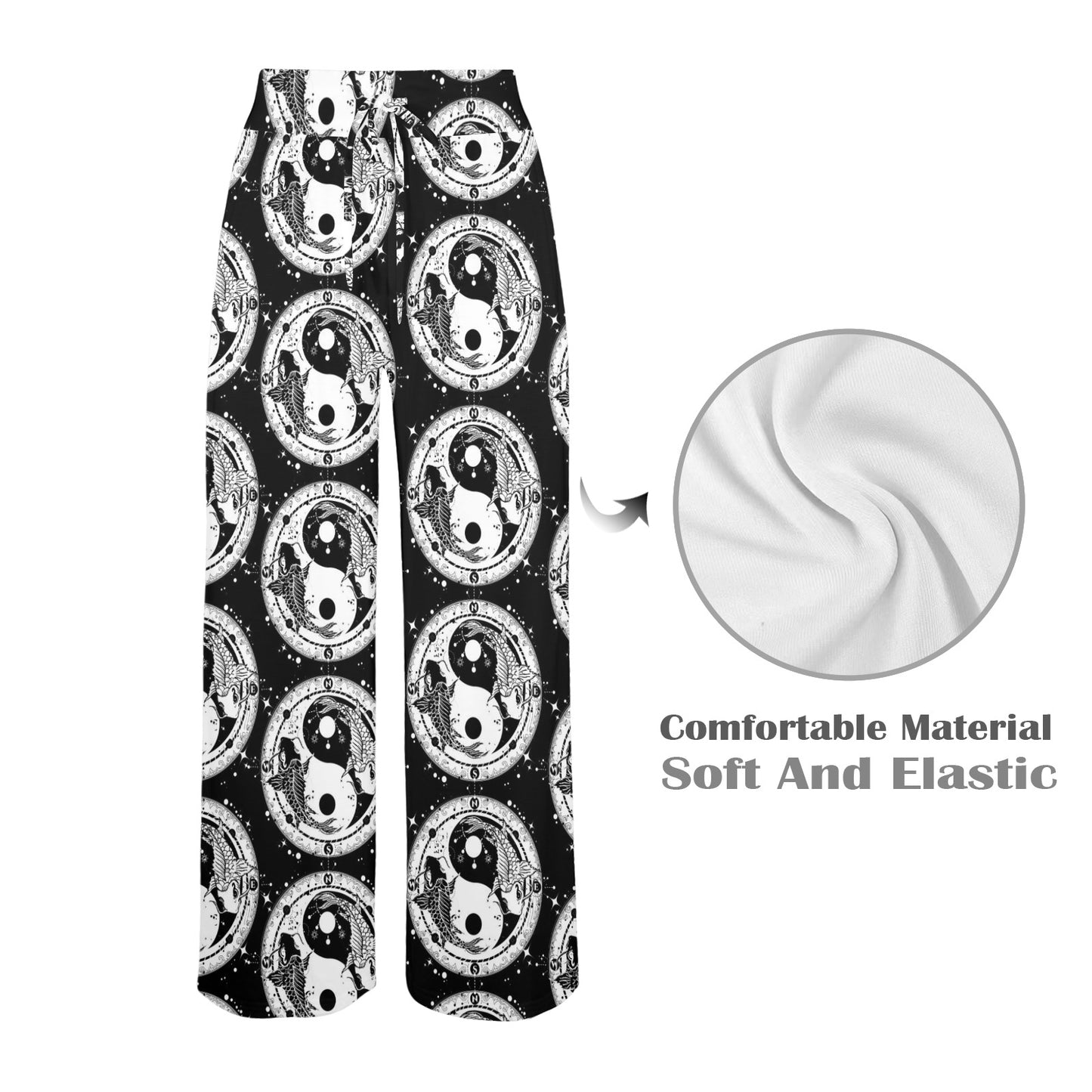 Yin Yang Koi Fish Women's Wide Leg Lounge Pants