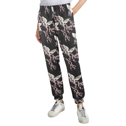 Crane Pattern Print Design 01 Women's Casual Track Pants